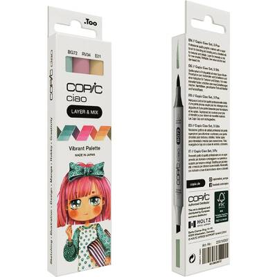 Copic Ciao 3'lü Layer Mix Set Vibrant Palette (1)