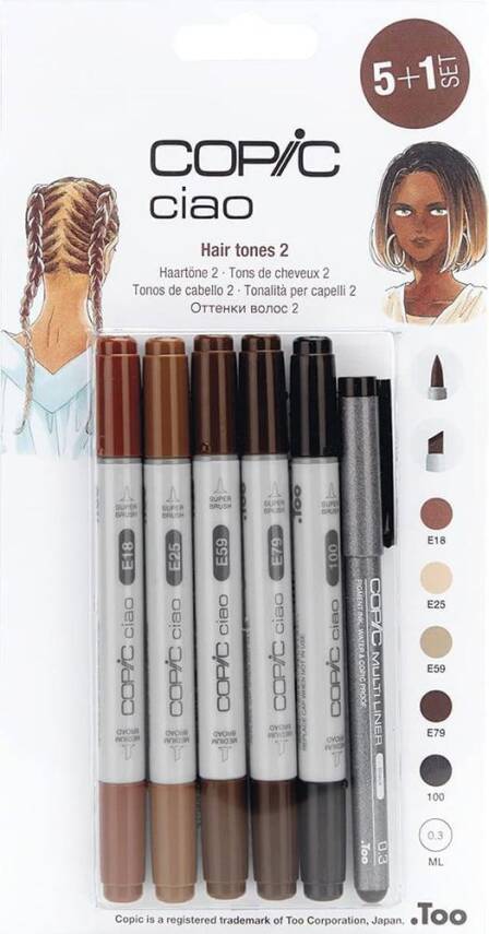 Copic Ciao 5+1 Set Hair Tones 2 - 1