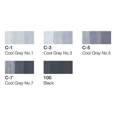 Copic Cool Grey Tones Marker 6'lı Set - 4