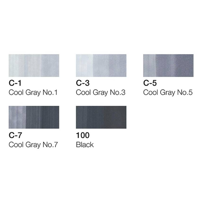 Copic Cool Grey Tones Marker 6'lı Set - 4