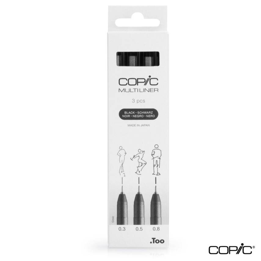 Copic Multiliner Black 3-Pack Broad Set - 1