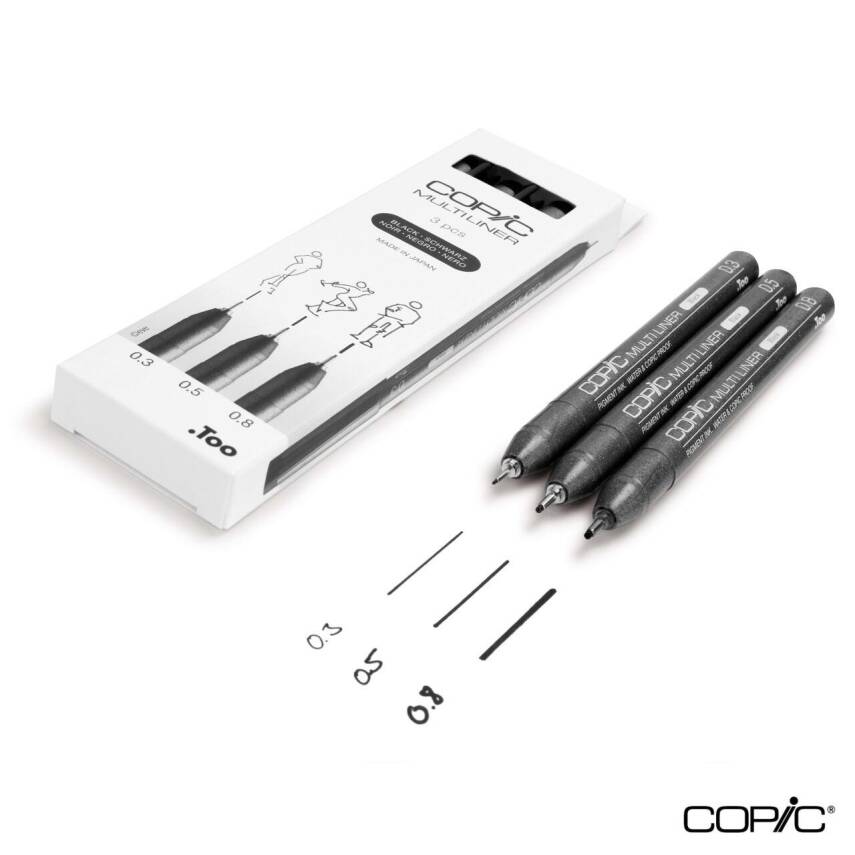 Copic Multiliner Black 3-Pack Broad Set - 3