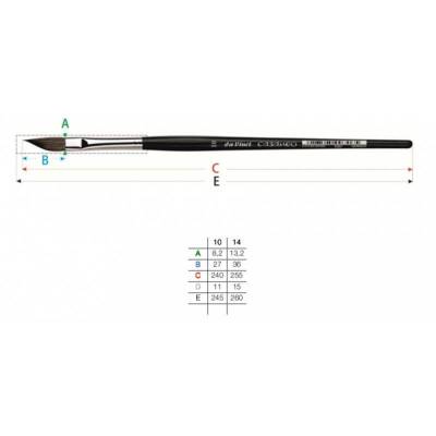 Da Vinci 5597 Seri Casaneo Angled Shape Black Esagonal Handle No:10 - 2