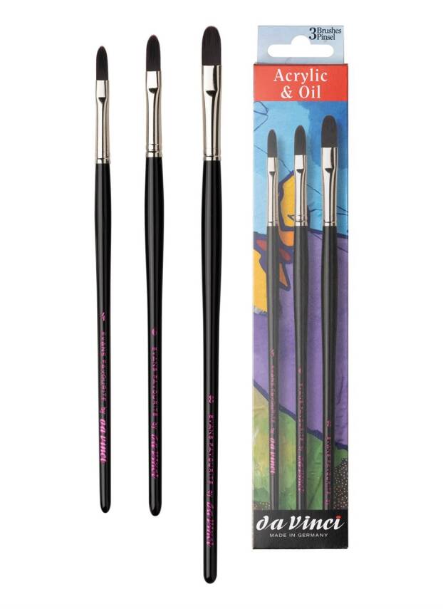 Da Vinci Acrylic Brush Set Long Filbert Shape - 1