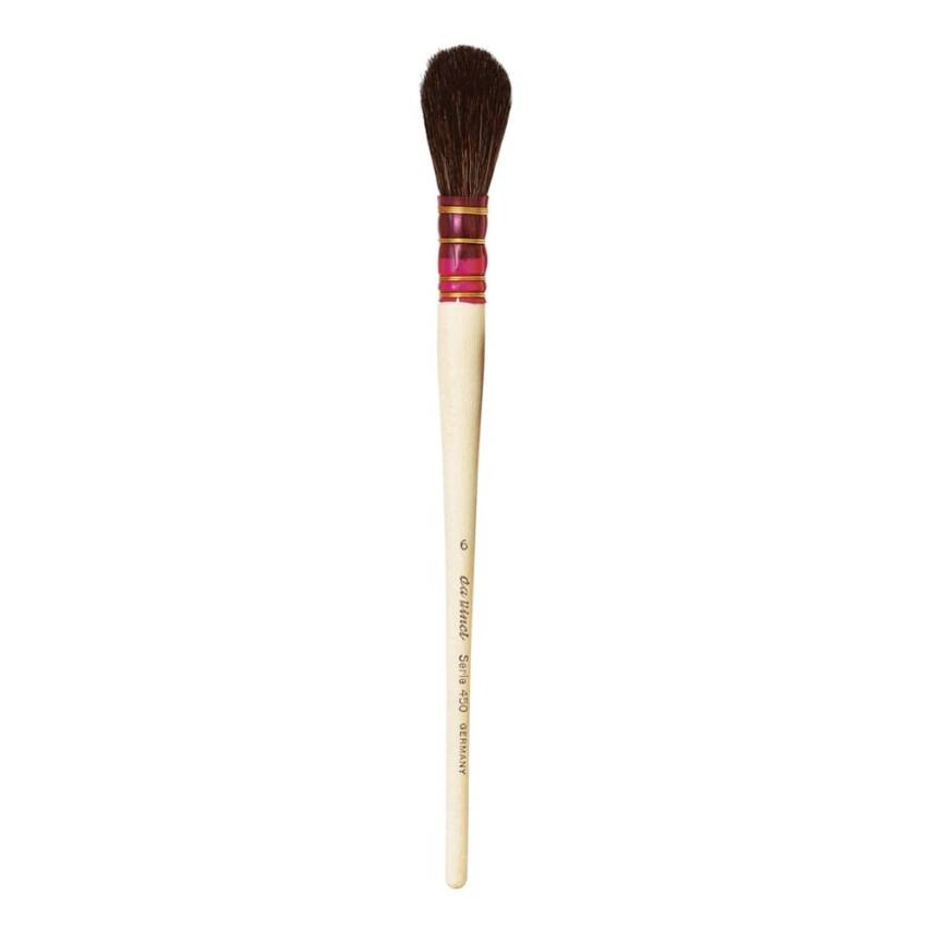 Da Vinci Black Goat Hair Oval Gold Leaf Brush Series 450 No:6 - 1