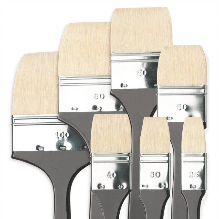 Da Vinci Bristle Flat Wide Tip Acrylic, Oil Paint and Decorating Brush Series 7055 No: 50 - 4