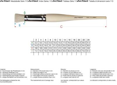 Da Vinci Bristle Round Stencil Template Brush Series 113 No:14 - 3