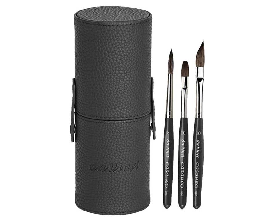 Da Vinci Casaneo Pinselbox Brush Storage 3-Piece Brush Set and Brush Storage Box - 1