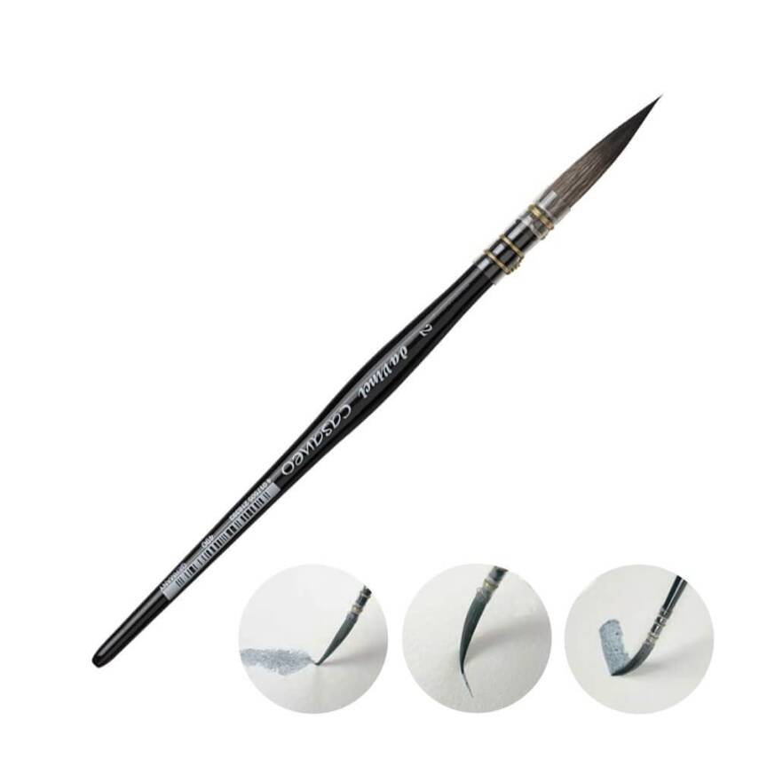 Da Vinci Casaneo Round Tip Long Watercolor Brush Series 490 No:2 - 1