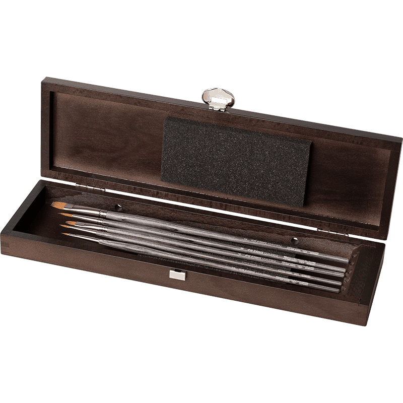 Da Vinci Colineo Ahşap Kutu Akrilik ve Yağlı Boya Fırça Seti Seri 4026 - 1