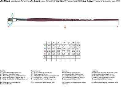 Da Vinci College Acrylic Synthetic Filbert-Shape Acrylic Paint and Oil Paint Brush Series 8750 No:4 - 1