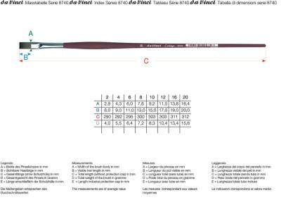 Da Vinci College Acrylic Synthetic Flat Acrylic and Oil Paint Brush Series 8740 No:8 - 4