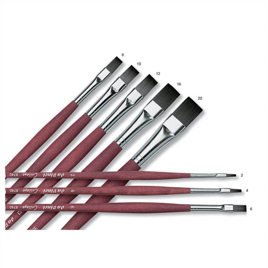 Da Vinci College Acrylic Synthetic Flat Acrylic Paint and Oil Paint Brush Series 8740 No:10 - 5