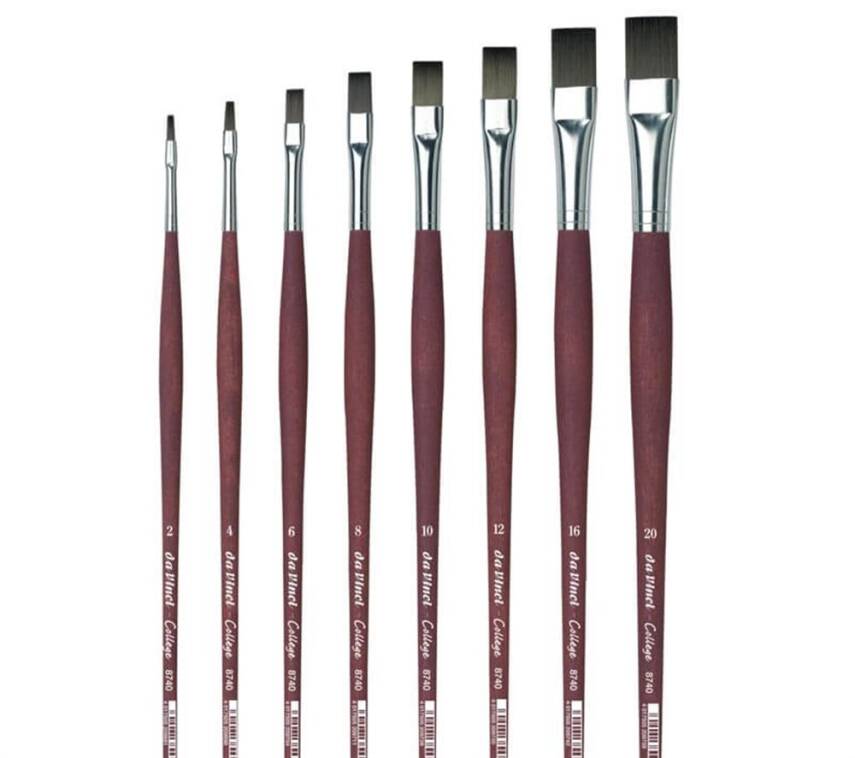 Da Vinci College Acrylic Synthetic Flat Acrylic Paint and Oil Paint Brush Series 8740 No:6 - 1