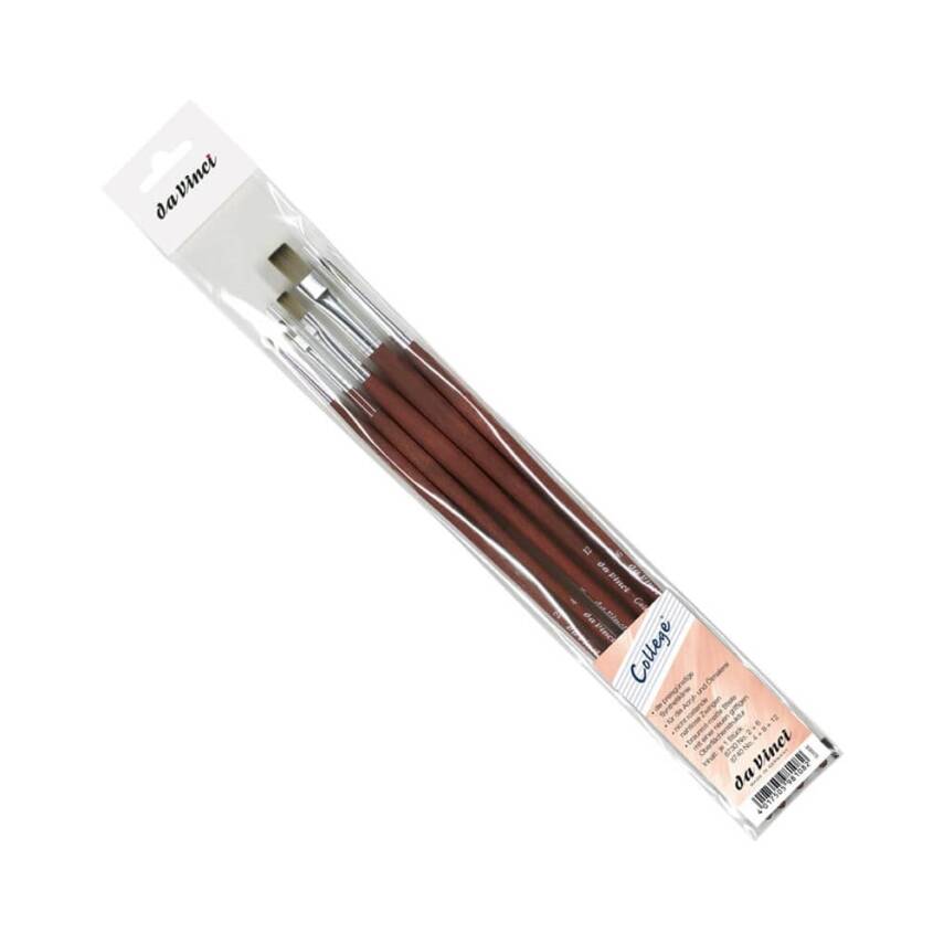 Da Vinci College Acrylic Synthetic Flat Acrylic Paint and Oil Paint Brush Set 5269 - 1