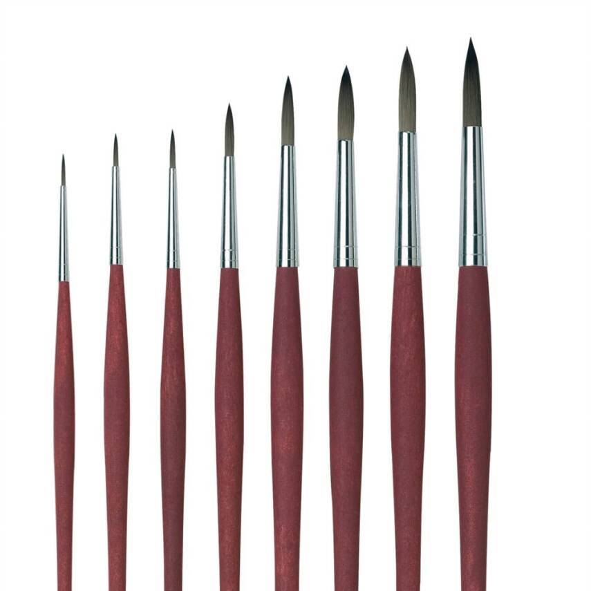 Da Vinci College Acrylic Synthetic Round Acrylic and Oil Paint Brush Series 8730 No:1 - 3