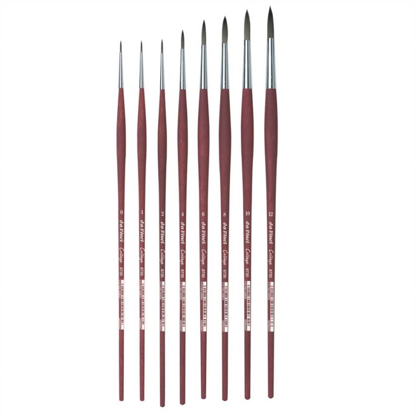 Da Vinci College Acrylic Synthetic Round Acrylic and Oil Paint Brush Series 8730 No:8 - 4