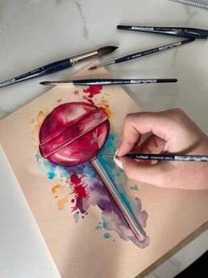 Da Vinci Cosmotop Mix B Round Watercolor Brush Series 5530 No: 40 - 5