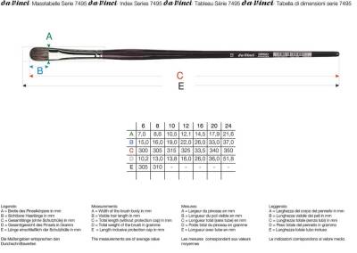 Da Vinci Grigio Synthetic Filbert-Shape Acrylic and Oil Paint Brush Series 7495 No: 16 - 4