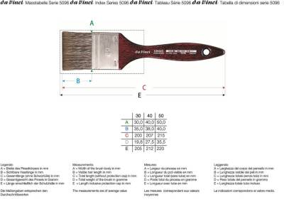 Da Vinci Grigio Synthetic Flat-Ended Wide Surface Brush Series 5096 No:40 - 3