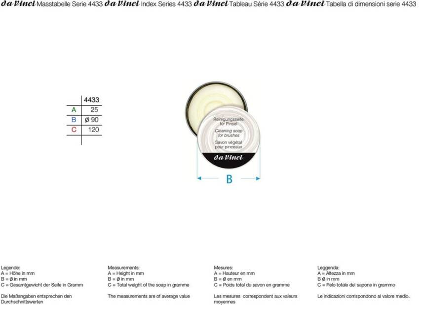 Da Vinci Herbal Brush Cleaning Soap Metal Box Series 4433 - 2