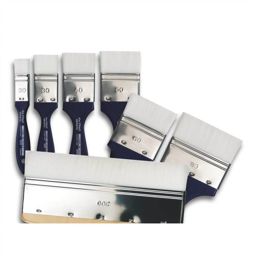 Da Vinci Impasto Beyaz Sentetik Geniş Düz Uçlu Geniş Yüzey Fırçası Seri 5025 No:30 - 2
