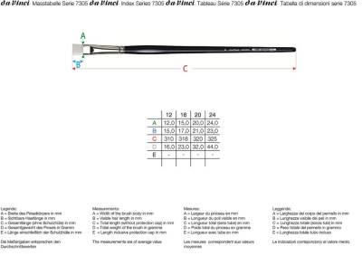 Da Vinci Impasto Extra Strong Synthetic Flat Acrylic Paint Brush Series 7305 No:24 - 2