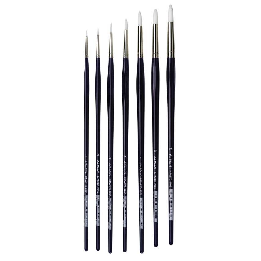 Da Vinci Impasto White Extra Strong Synthetic Round Acrylic Paint Brush Series 7705 - 1