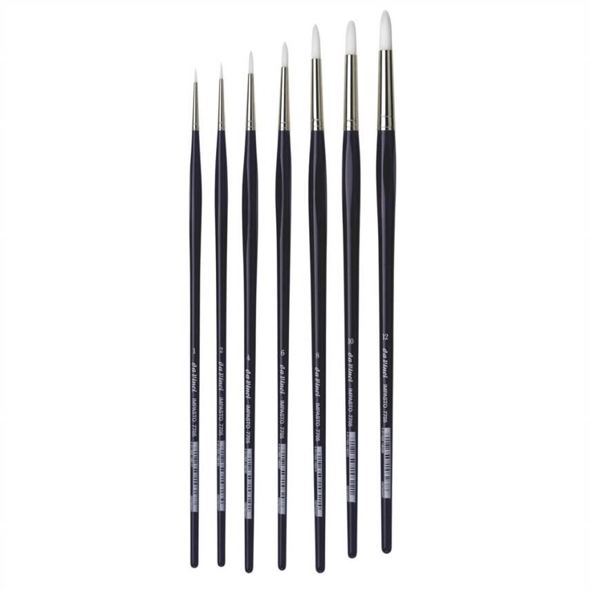 Da Vinci Impasto White Extra Strong Synthetic Round Acrylic Paint Brush Series 7705 No:1 - 3