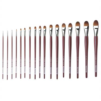 Da Vinci Kızıl Samur Kılı Kedi Dili Yağlı Boya Fırçası Seri 1815 No:24 - 5