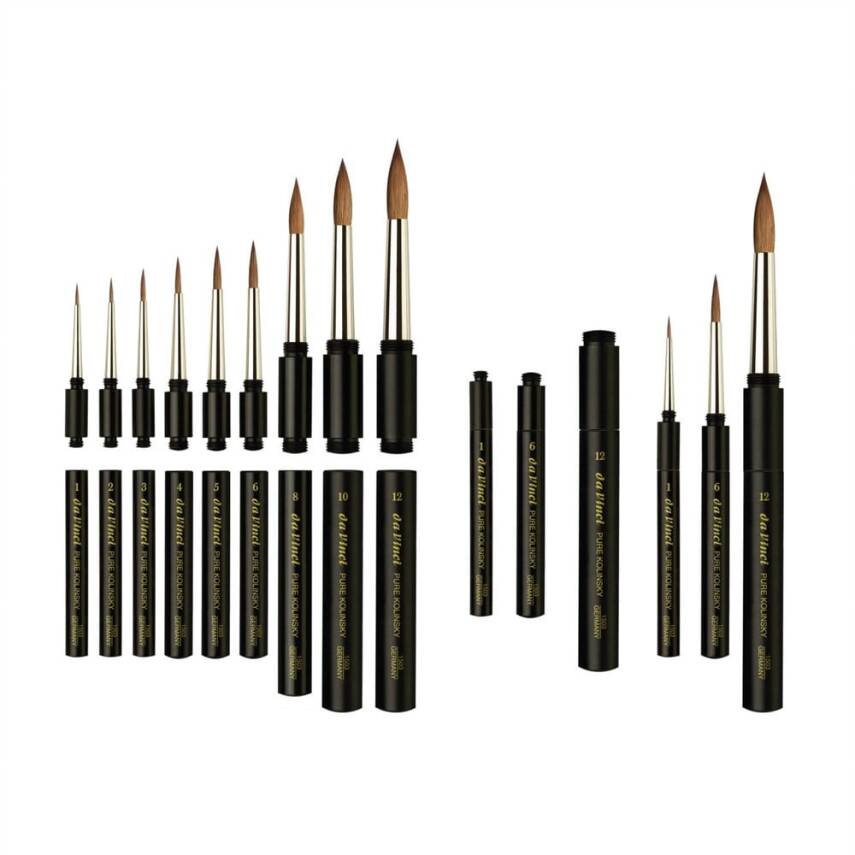 Da Vinci Kolinsky Kızıl Samur Kılı Yuvarlak Sulu Boya Cep Fırçası Seri 1503 No:3 - 5