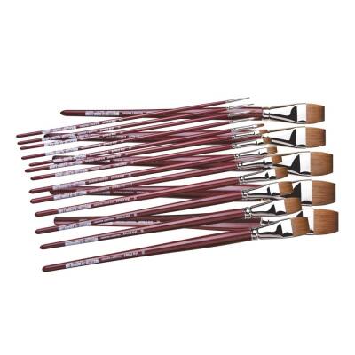 Da Vinci Kolinsky Red Sable Flat Oil Paint Brush Series 1810 No:18 - 4
