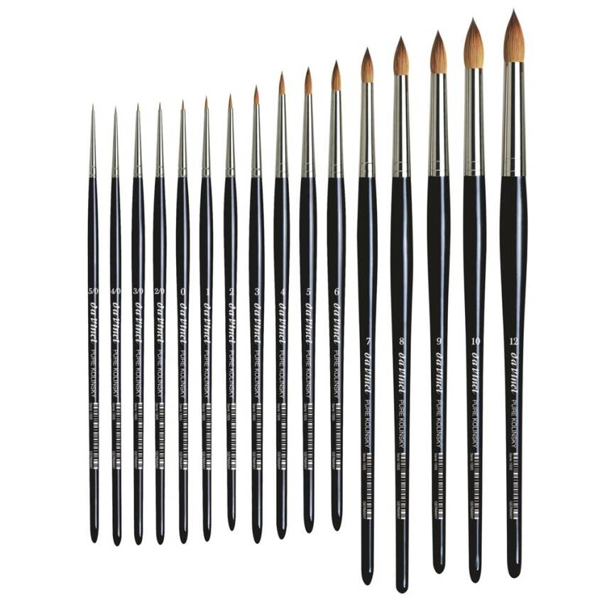 Da Vinci Kolinsky Red Sable Round Extra Short Retouching Brush Series 1505 No:10 - 4