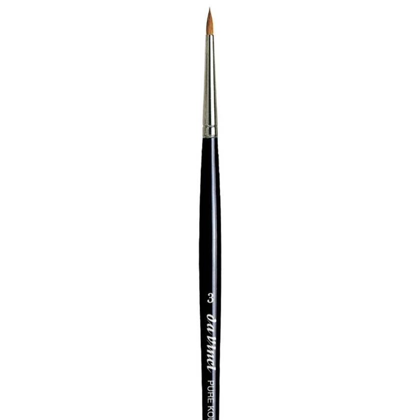 Da Vinci Kolinsky Red Sable Round Extra Short Retouching Brush Series 1505 No:3 - 2