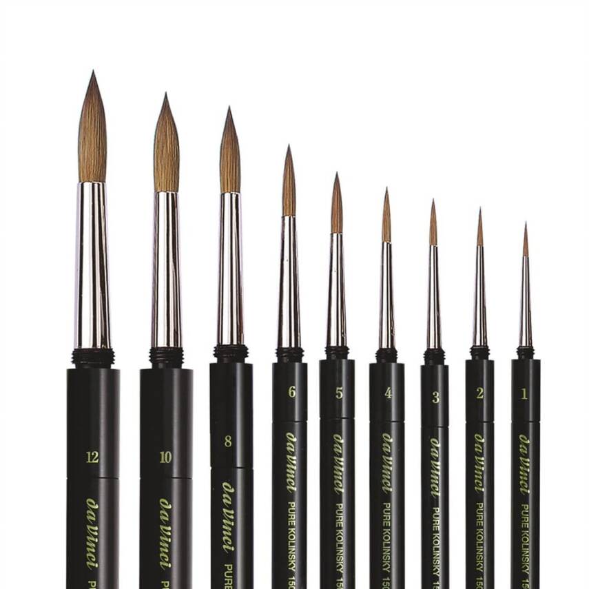 Da Vinci Kolinsky Red Sable Round Watercolor Pocket Brush Series 1503 No:8 - 4