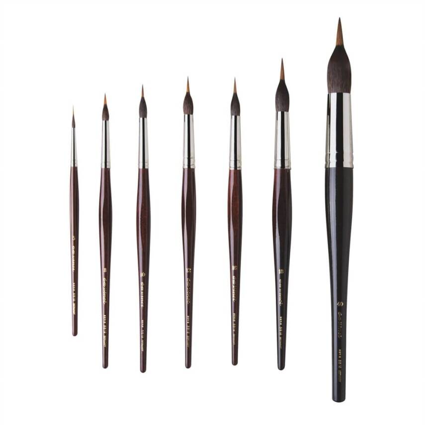 Da Vinci Kolinsky Ve Kazan Sincap Kılı Yuvarlak İnce Uçlu Çizgi Fırçası Seri 5519 No:40 - 2