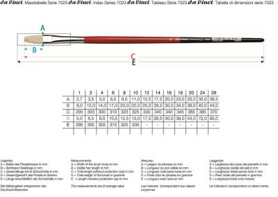 Da Vinci Maestro 2 Bristle Flat Long Handle Oil and Acrylic Paint Brush Series 7023 No:8 - 2