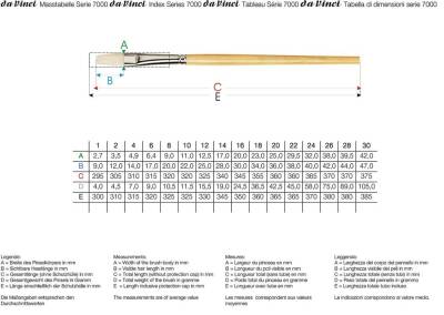 Da Vinci Maestro Bristle Flat Long Acrylic and Oil Paint Brush Series 7000 No:1 - 2