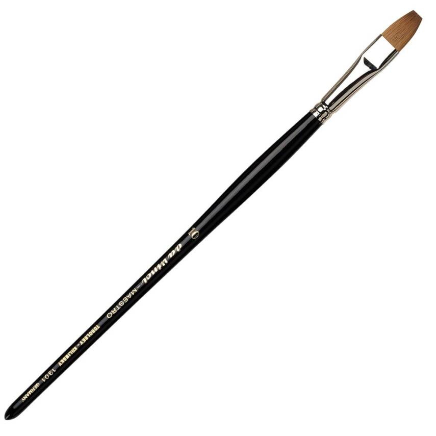 Da Vinci Maestro Tobolsky Kolinsky Red Sable Flat Watercolor Brush Series 1301 No:10 - 1