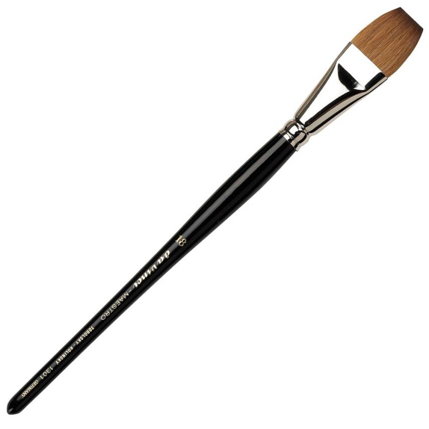 Da Vinci Maestro Tobolsky Kolinsky Red Sable Flat Watercolor Brush Series 1301 No:18 - 1