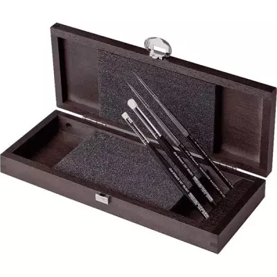 Da Vinci Miniature Brush Set, 4-piece, Wooden Box