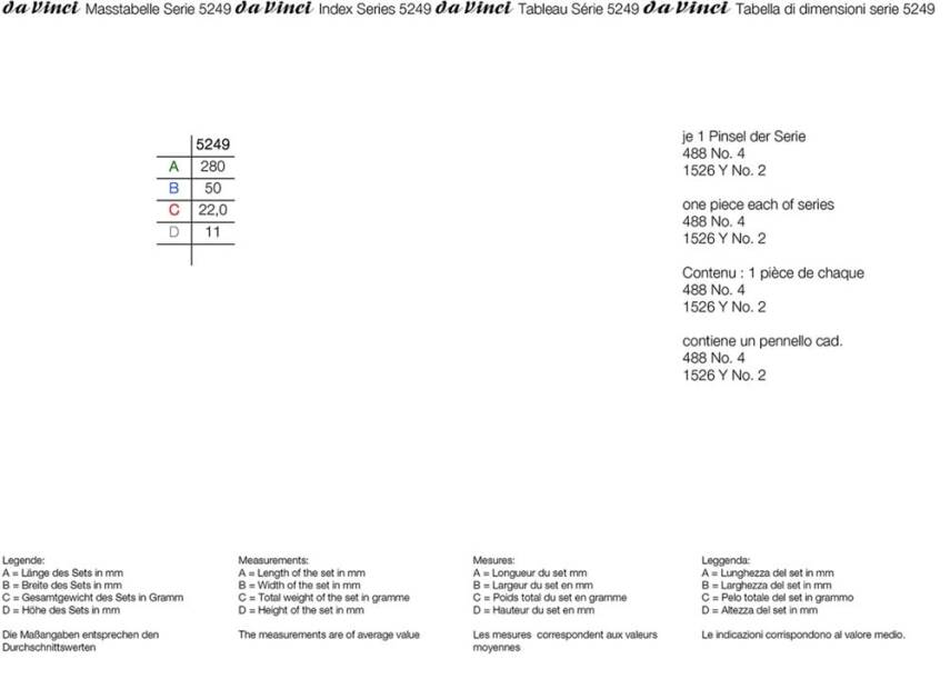 Da Vinci Multi-Purpose Watercolor Brush Set Series 5249 - 3