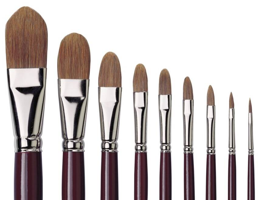 Da Vinci  Ox-Hair Hair Filbert-Shape Oil Paint Brush Series 1865 No:16 - 3