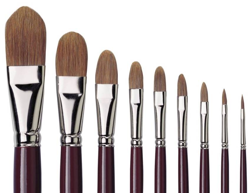 Da Vinci  Ox-Hair Hair Filbert-Shape Oil Paint Brush Series 1865 No:6 - 2