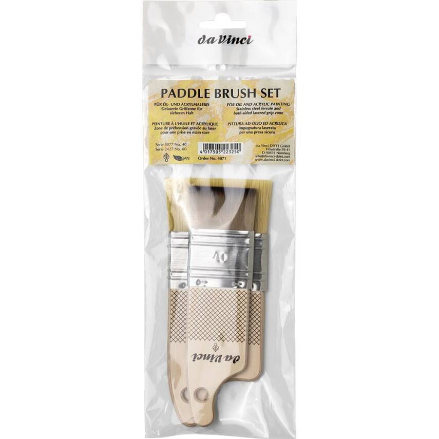 Da Vinci Özel Paddle Sap Sentetik Zemin 2'li Fırça Seti - 1