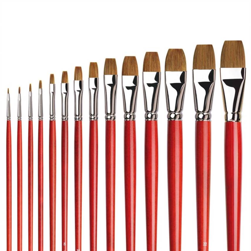 Da Vinci Pelo Di Bue  Ox-Hair Hair Flat Oil Paint Brush Series 1887 No:22 - 4