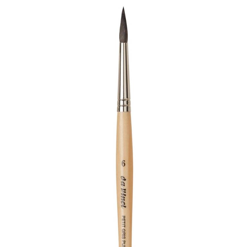 Da Vinci Petit Gris Mix Round Watercolor Brush Series 5590 No:6 - 3