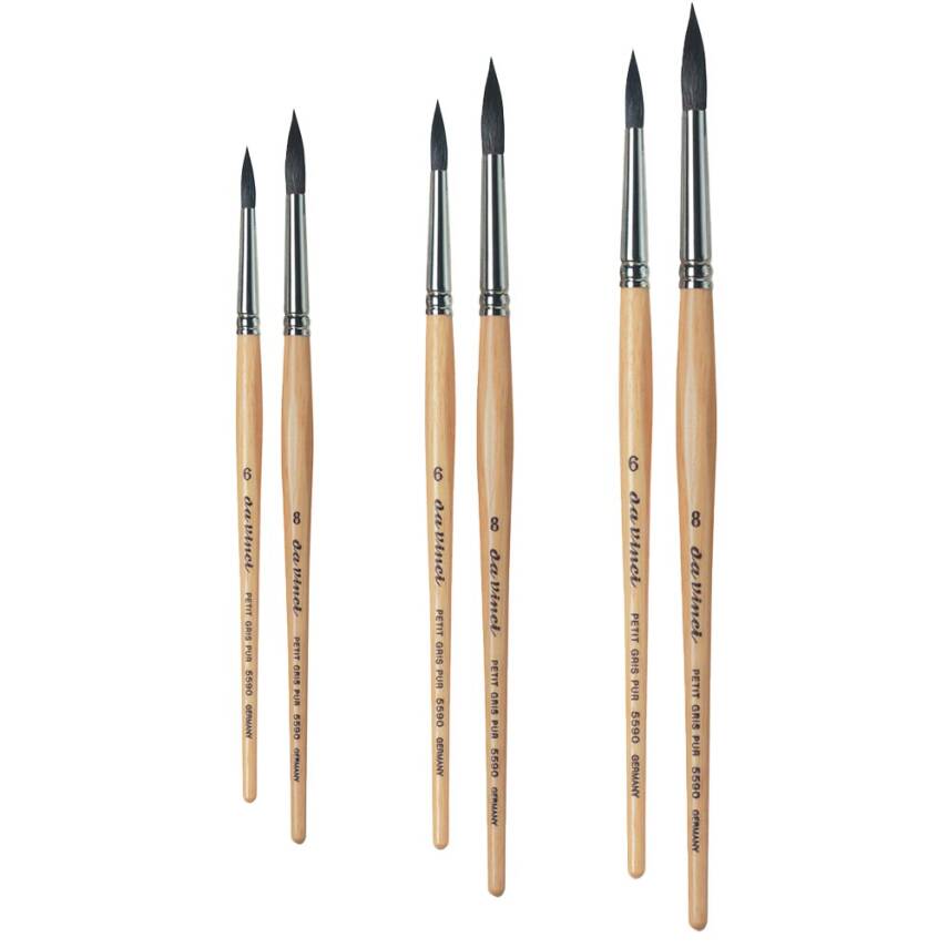 Da Vinci 5590 Seri Petit Gris Mix Yuvarlak Sulu Boya Fırçası    - 1