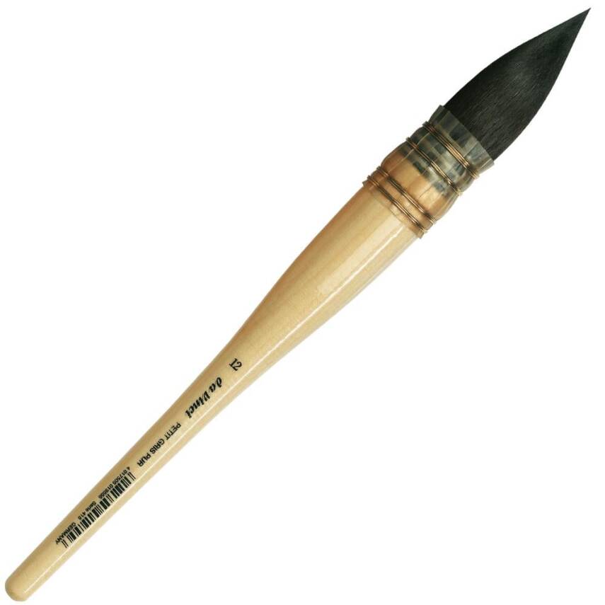 Da Vinci Petit Gris Pur Blue Russian Squirrel Hair Round French Watercolor Brush Series 418 No:12 - 1
