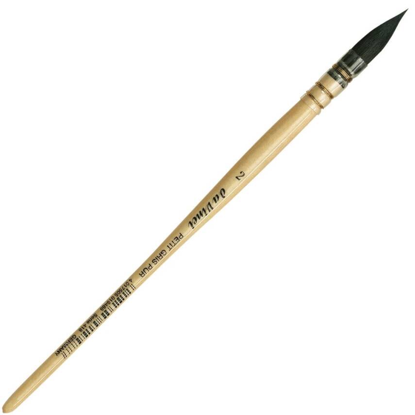 Da Vinci Petit Gris Pur Blue Russian Squirrel Hair Round French Watercolor Brush Series 418 No:2 - 1